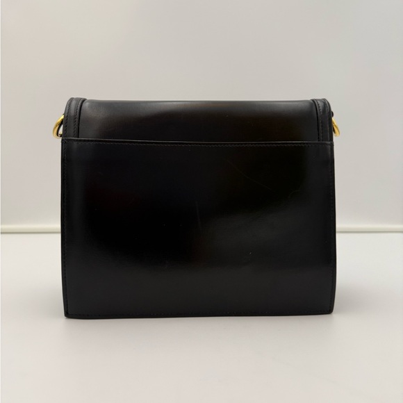LAUNER LONDON • Small Black Flap Bag • Royal Warrant H.M. QUEEN Made in ENGLAND - Picture 8 of 16